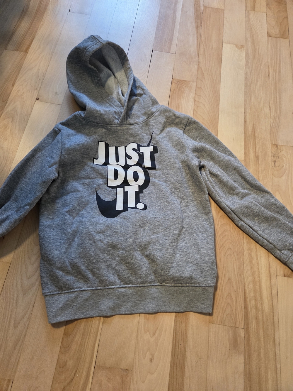 Nike Gray Hoodie with Black & White 'Just Do It.' Graphic